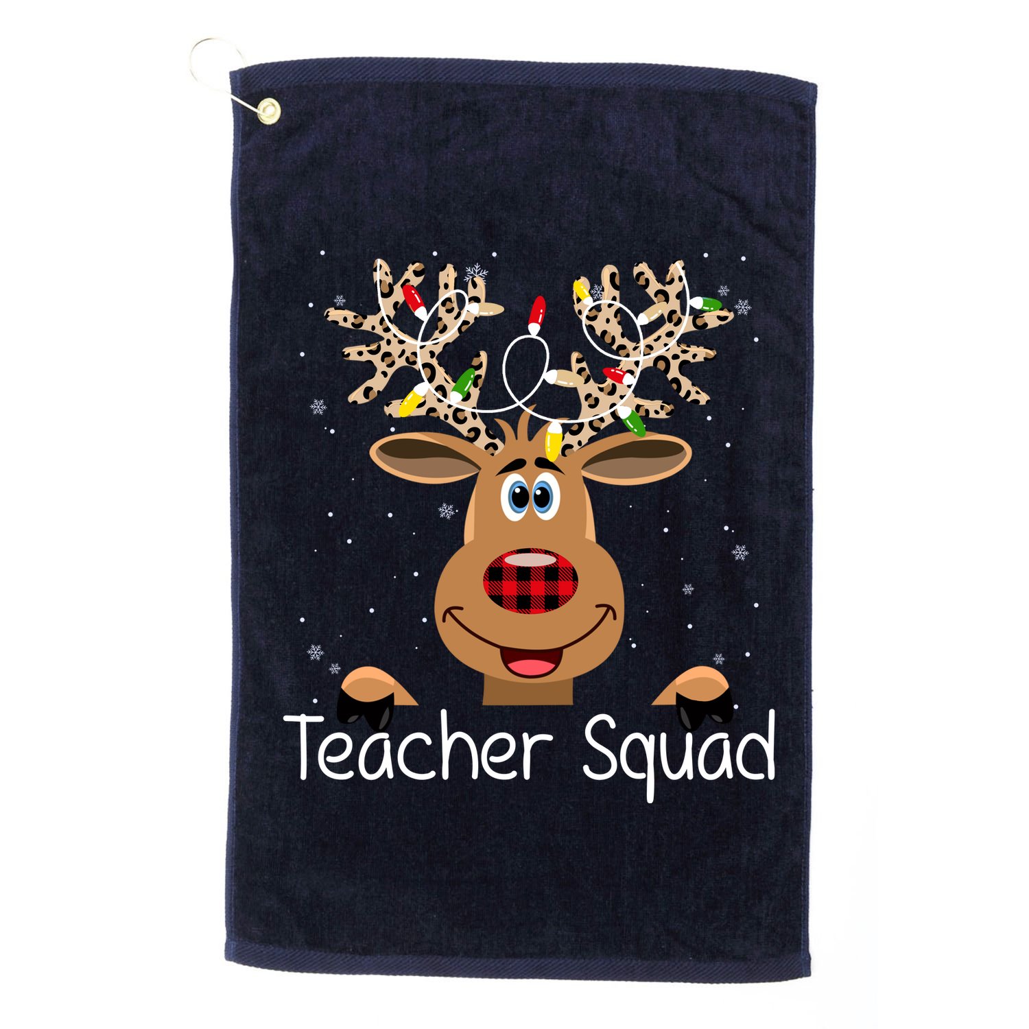 Teacher Squad Reindeer Christmas Holiday Golf Towel