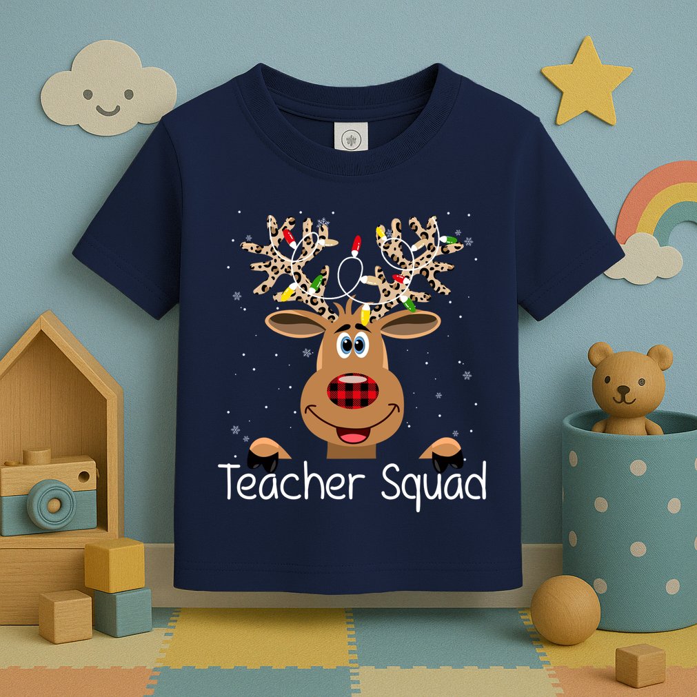 Teacher Squad Reindeer Christmas Holiday Toddler T-Shirt