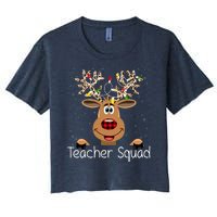 Teacher Squad Reindeer Christmas Holiday Women's Crop Top Tee