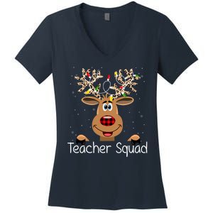 Teacher Squad Reindeer Christmas Holiday Women's V-Neck T-Shirt