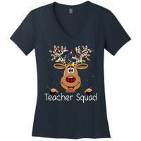 Teacher Squad Reindeer Christmas Holiday Women's V-Neck T-Shirt