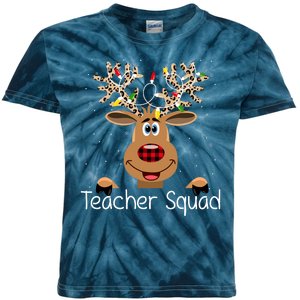 Teacher Squad Reindeer Christmas Holiday Kids Tie-Dye T-Shirt