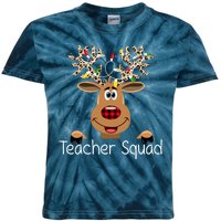 Teacher Squad Reindeer Christmas Holiday Kids Tie-Dye T-Shirt