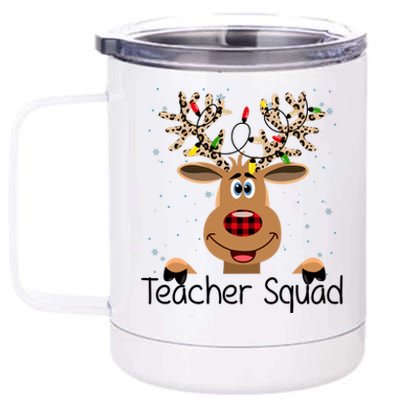 Teacher Squad Reindeer Christmas Holiday 12 oz Stainless Steel Tumbler Cup