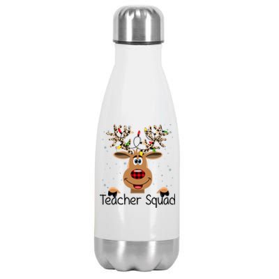 Teacher Squad Reindeer Christmas Holiday Stainless Steel Insulated Water Bottle