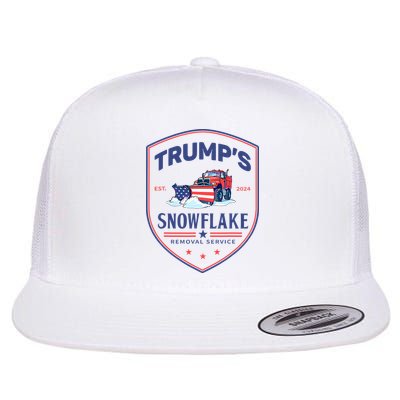 TrumpS Snowflake Removal Service Funny Donald Trump 2024 Flat Bill Trucker Hat