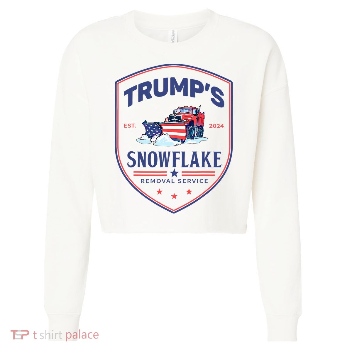 TrumpS Snowflake Removal Service Funny Donald Trump 2024 Cropped Pullover Crew