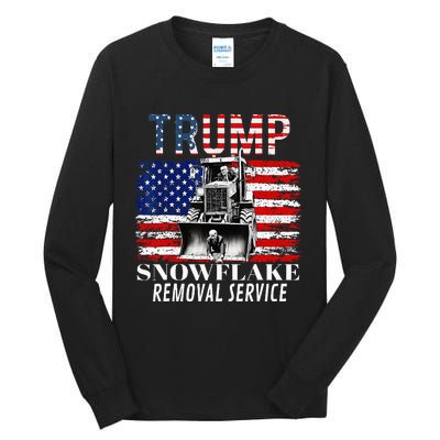 Trump Snowflake Removal Service Funny Donald Trump 2024 Tall Long Sleeve T-Shirt