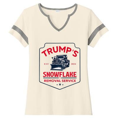 TrumpS Snowflake Removal Service Funny Trump 2024 Ladies Halftime Notch Neck Tee