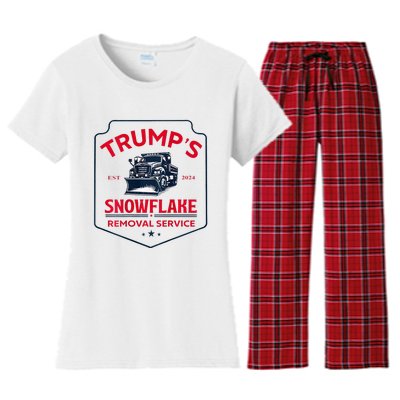 TrumpS Snowflake Removal Service Funny Trump 2024 Women's Flannel Pajama Set