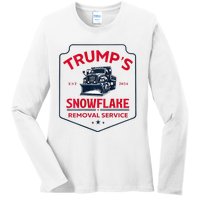 TrumpS Snowflake Removal Service Funny Trump 2024 Ladies Long Sleeve Shirt