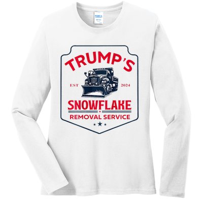 TrumpS Snowflake Removal Service Funny Trump 2024 Ladies Long Sleeve Shirt