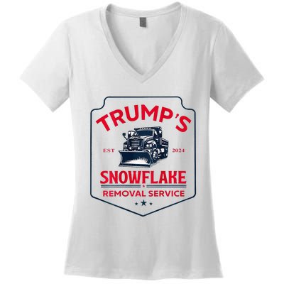 TrumpS Snowflake Removal Service Funny Trump 2024 Women's V-Neck T-Shirt