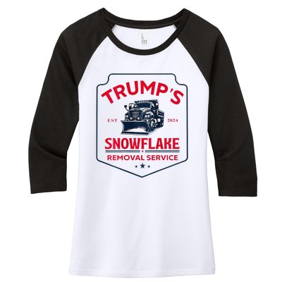 TrumpS Snowflake Removal Service Funny Trump 2024 Women's Tri-Blend 3/4-Sleeve Raglan Shirt