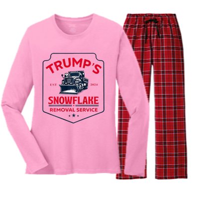 TrumpS Snowflake Removal Service Women's Long Sleeve Flannel Pajama Set 