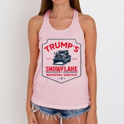 TrumpS Snowflake Removal Service Women's Knotted Racerback Tank