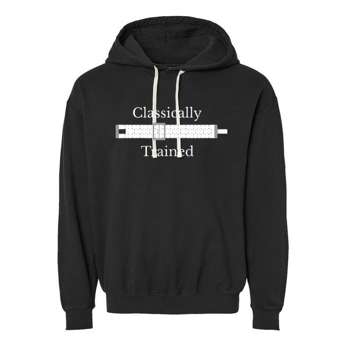 Trained Slide Rule Mechanical Analog Calculator Garment-Dyed Fleece Hoodie