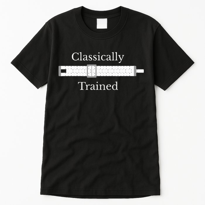 Trained Slide Rule Mechanical Analog Calculator Tall T-Shirt
