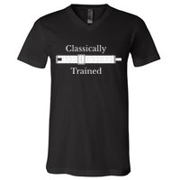 Trained Slide Rule Mechanical Analog Calculator V-Neck T-Shirt