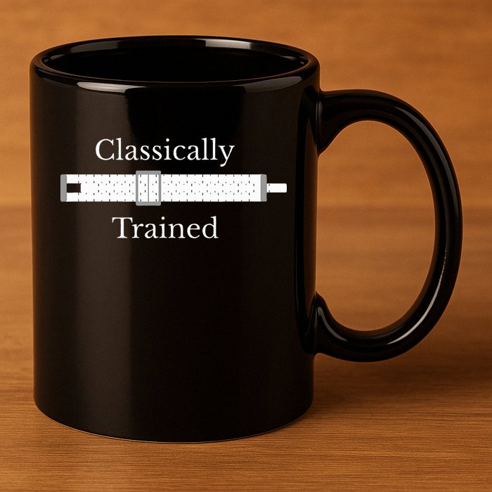 Trained Slide Rule Mechanical Analog Calculator 11oz C Handle Ceramic Mug