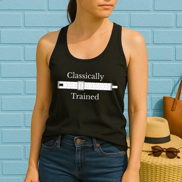 Trained Slide Rule Mechanical Analog Calculator Womens Tank Top