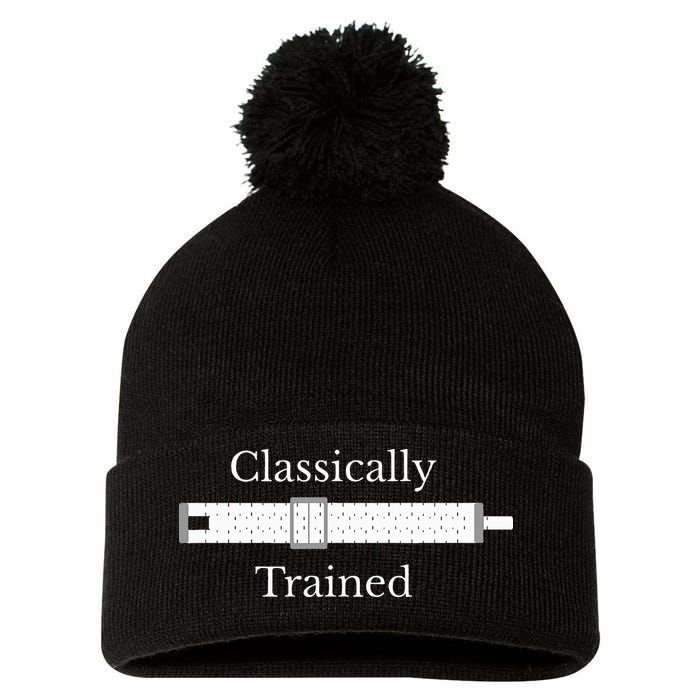 Trained Slide Rule Mechanical Analog Calculator Pom Pom 12in Knit Beanie