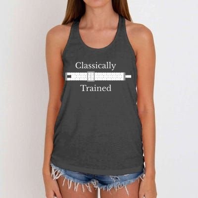 Trained Slide Rule Mechanical Analog Calculator Women's Knotted Racerback Tank