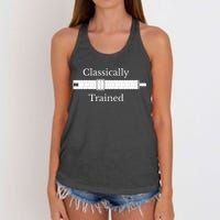 Trained Slide Rule Mechanical Analog Calculator Women's Knotted Racerback Tank