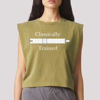 Trained Slide Rule Mechanical Analog Calculator Garment-Dyed Women's Muscle Tee