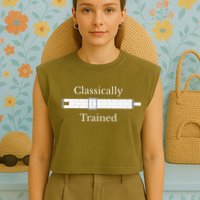 Trained Slide Rule Mechanical Analog Calculator Garment-Dyed Women's Muscle Tee