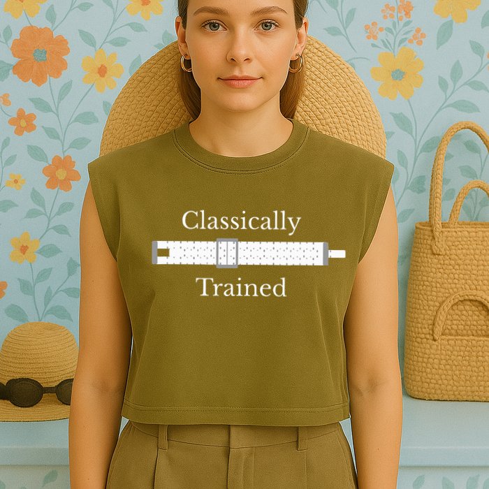 Trained Slide Rule Mechanical Analog Calculator Garment-Dyed Women's Muscle Tee