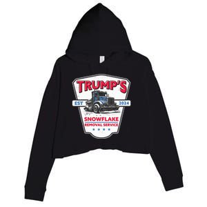 Trumps Snowflake Removal Service Est 2024 Crop Fleece Hoodie