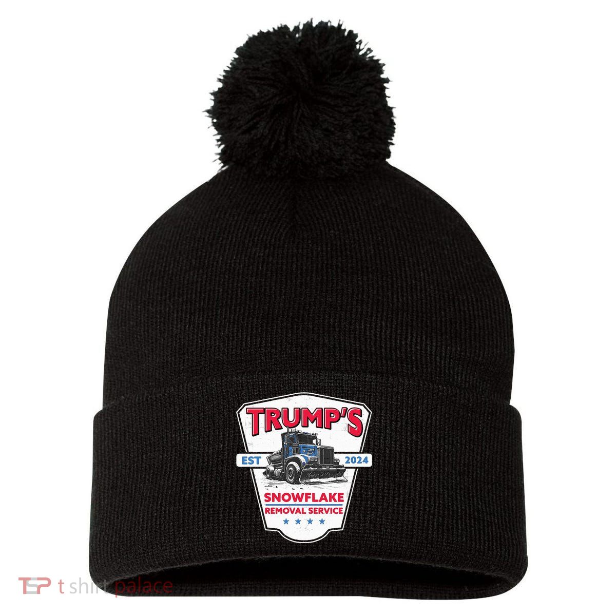 Trumps Snowflake Removal Service Est 2024 Pom Pom 12in Knit Beanie