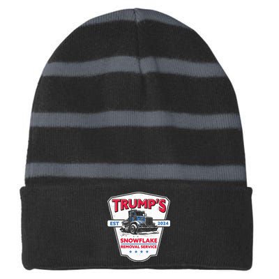 Trumps Snowflake Removal Service Est 2024 Striped Beanie with Solid Band