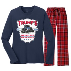 Trumps Snowflake Removal Service Est 2024 Women's Long Sleeve Flannel Pajama Set 