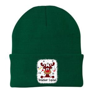 Teacher Squad Reindeer Funny Christmas Xmas Gift Knit Cap Winter Beanie