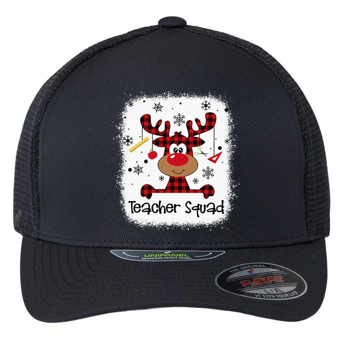 Teacher Squad Reindeer Funny Christmas Xmas Gift Flexfit Unipanel Trucker Cap