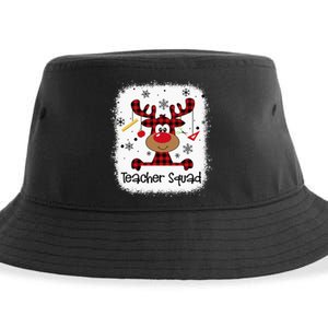 Teacher Squad Reindeer Funny Christmas Xmas Gift Sustainable Bucket Hat