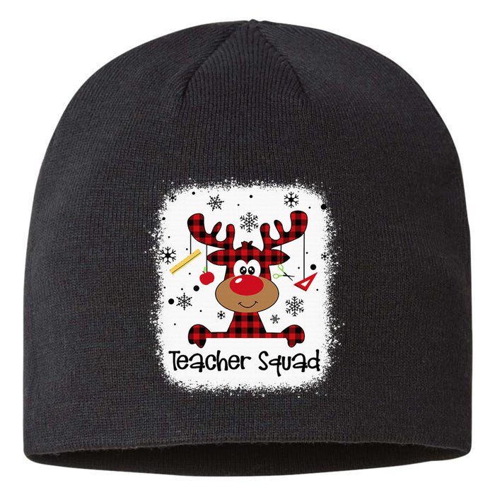 Teacher Squad Reindeer Funny Christmas Xmas Gift Sustainable Beanie