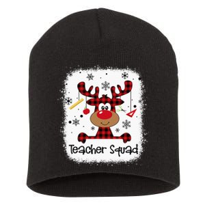 Teacher Squad Reindeer Funny Christmas Xmas Gift Short Acrylic Beanie