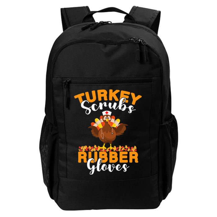 Turkey Scrubs Rubber Gloves Thanksgiving Nurse Practitioner Daily Commute Backpack