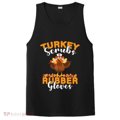 Turkey Scrubs Rubber Gloves Thanksgiving Nurse Practitioner PosiCharge Competitor Tank