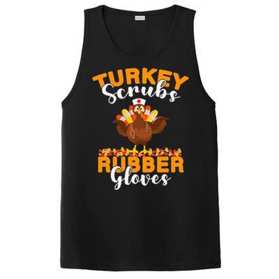 Turkey Scrubs Rubber Gloves Thanksgiving Nurse Practitioner PosiCharge Competitor Tank