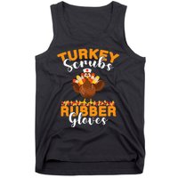 Turkey Scrubs Rubber Gloves Thanksgiving Nurse Practitioner Tank Top