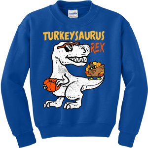 Turkey Saurus Rex Dinosaur Trex Thanksgiving Kids Sweatshirt