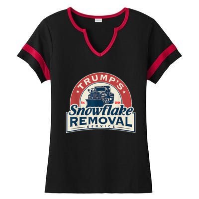 TrumpS Snowflake Removal Service Funny Trump 2024 Ladies Halftime Notch Neck Tee