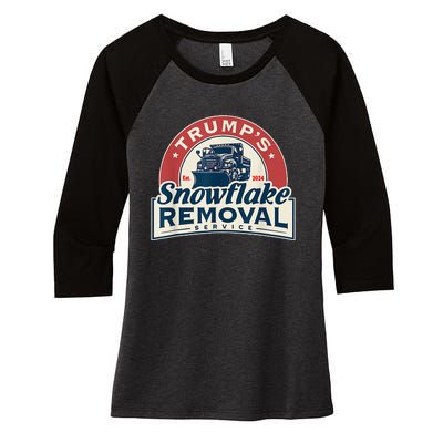 TrumpS Snowflake Removal Service Funny Trump 2024 Women's Tri-Blend 3/4-Sleeve Raglan Shirt