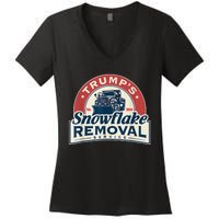 TrumpS Snowflake Removal Service Funny Trump 2024 Women's V-Neck T-Shirt