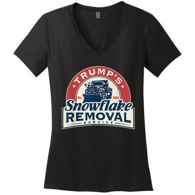 TrumpS Snowflake Removal Service Funny Trump 2024 Women's V-Neck T-Shirt