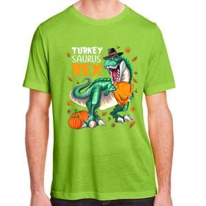 Turkey Saurus Rex Dinosaur T Rex Thanksgiving Pumpkin Gift Adult ChromaSoft Performance T-Shirt